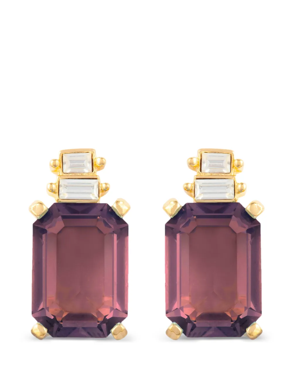 Christian Dior Pre-Owned 1980 Amethyst earrings - Oro