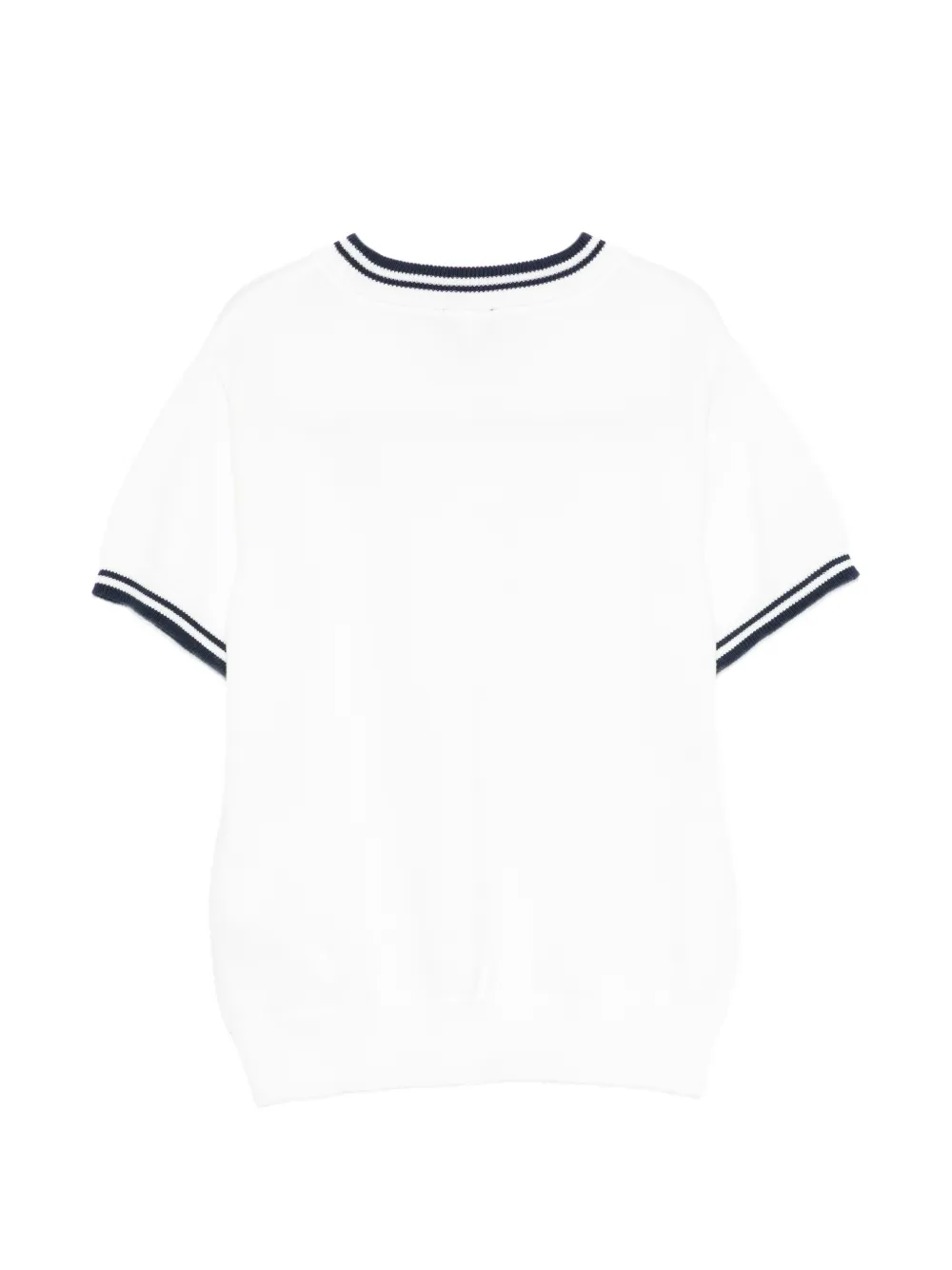  Fay Kids Ribbed Trim T-shirt - White 