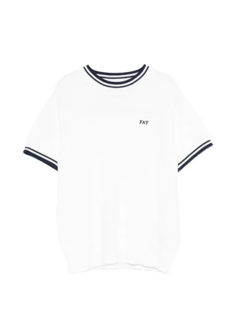 Fay Kids playera con ribete de canalé