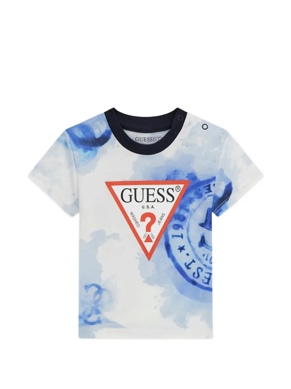  Guess Kids Drawstring-waistband Two-piece Short Set - Blue 