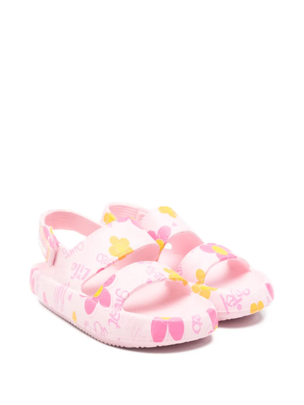 Billieblush floral-detail rubber sandals - Rosa