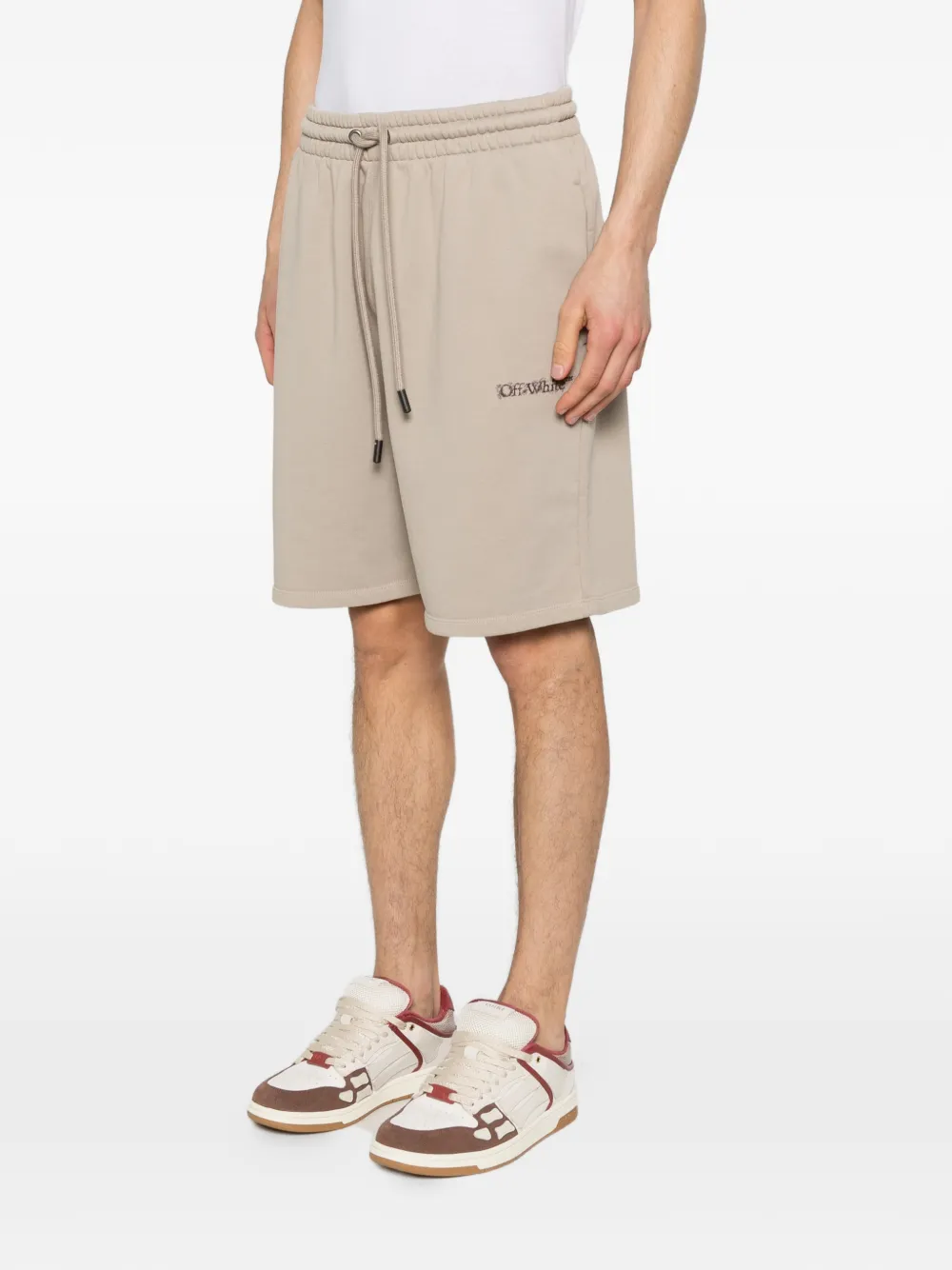  Off-white Drawstring Track Shorts - Neutrals 