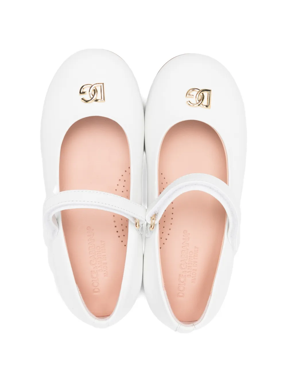 Dolce & Gabbana Kids Ballerina's met logoplakkaat Wit
