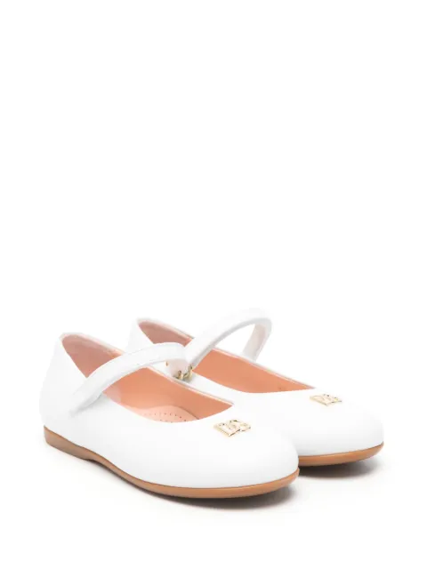 Dolce & Gabbana Kids logo-plaque ballerina shoes