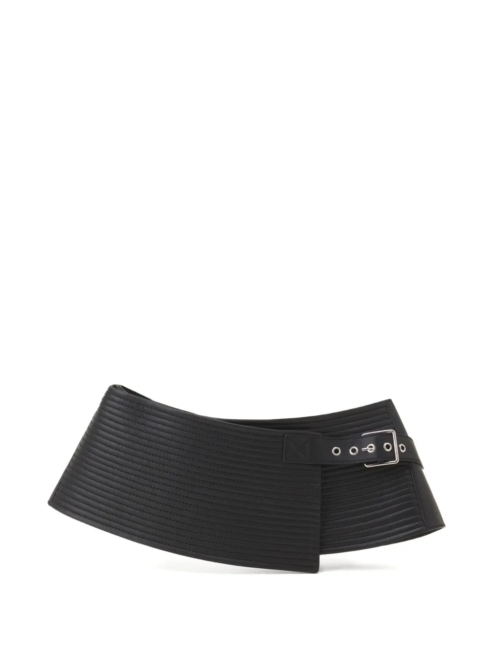Lanvin Gewatteerde leren riem met gespsluiting Zwart
