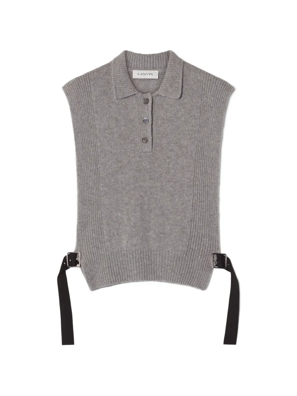 Lanvin ribbed-trim sweater - Grey