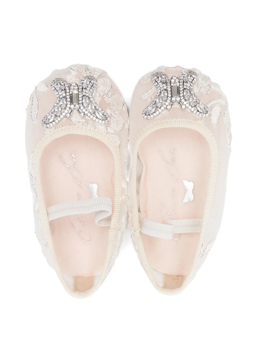 Aruna Seth Ballerina's verfraaid met vlinder Beige