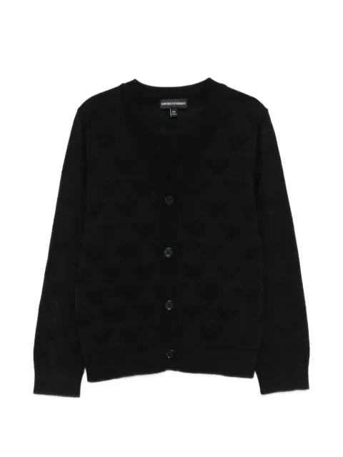 Emporio Armani Kids V-neck logo-pattern cardigan