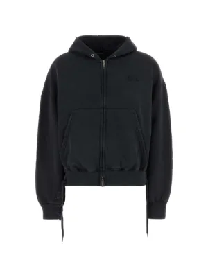 Miu Miu Cotton Fleece zip-front Hoodie | Blue | FARFETCH