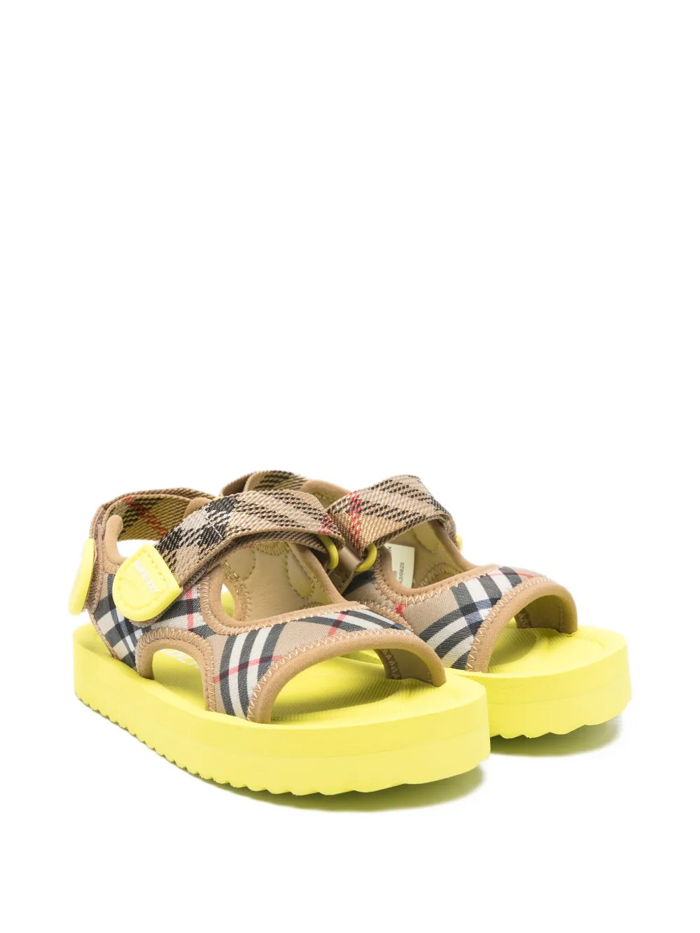 Burberry Kids checked strap sandal - Toni neutri