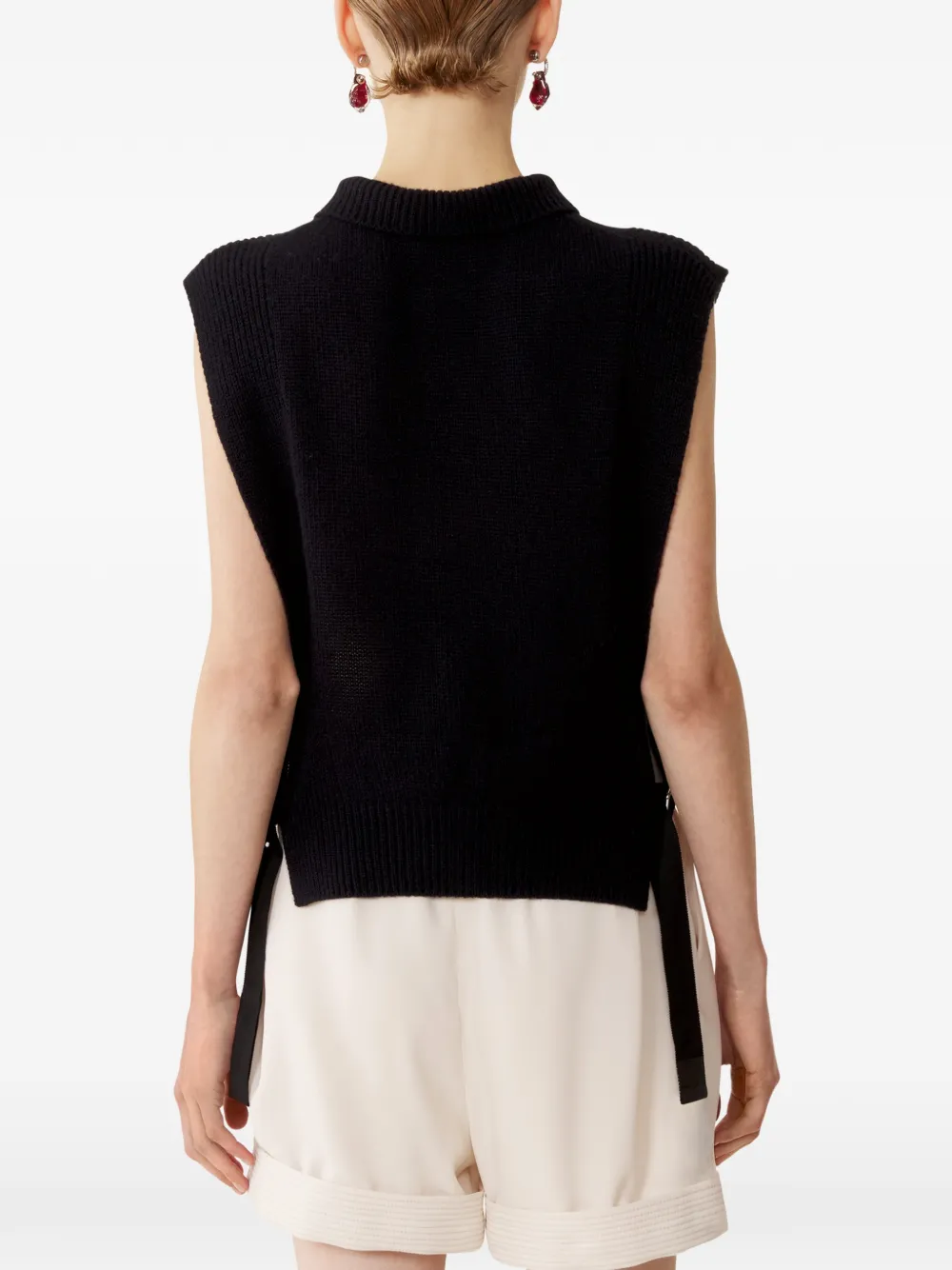 Lanvin Gilet met gesp aan de zijkant Blauw