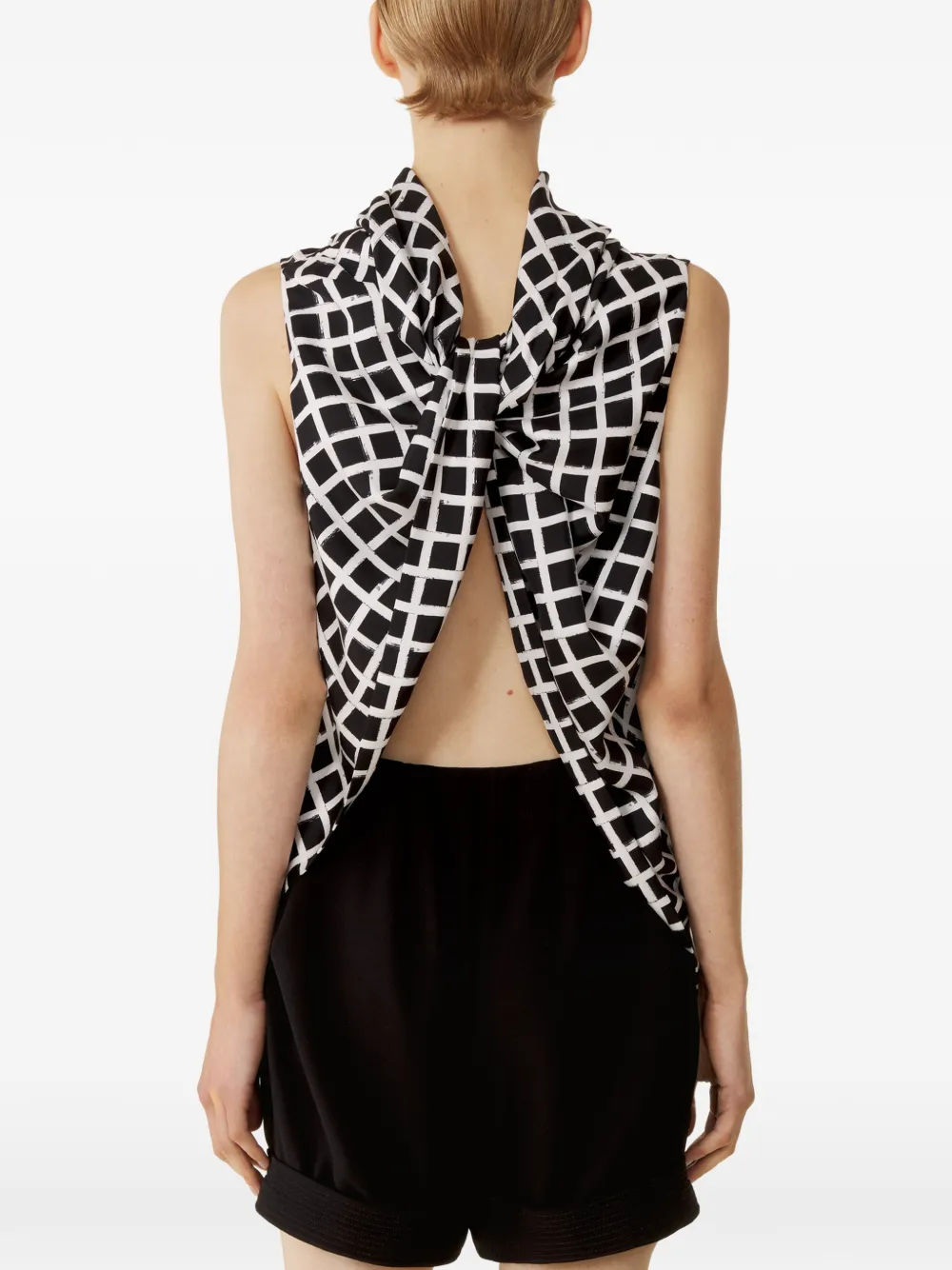 Lanvin Geruite mouwloze top Zwart