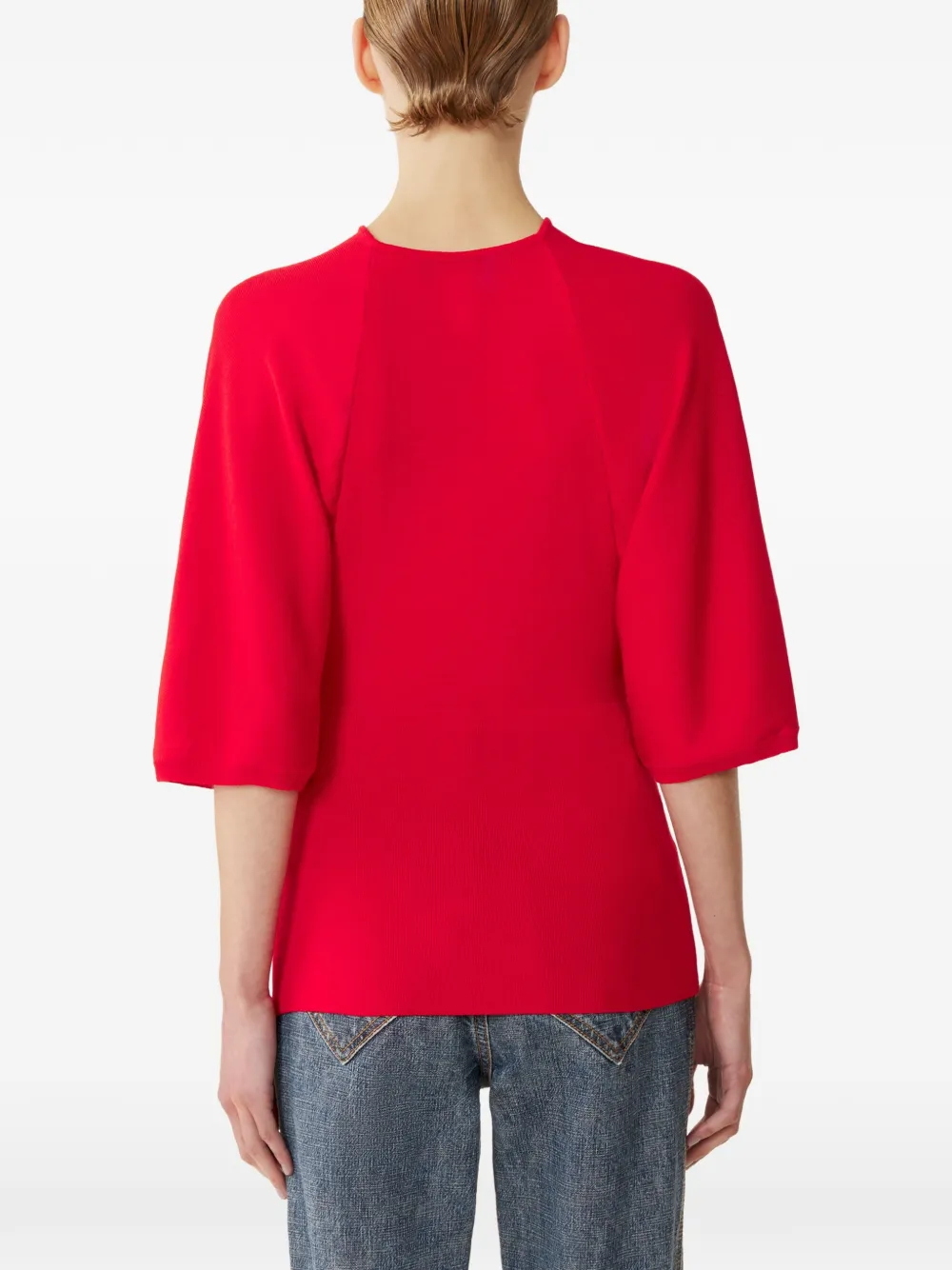 Lanvin Gedrapeerde trui met cropped mouwen Rood