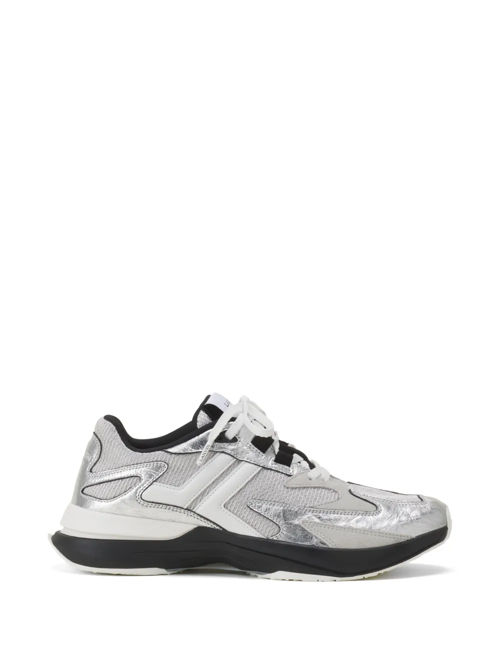 Lanvin metallic-panelled sneakers - Silver