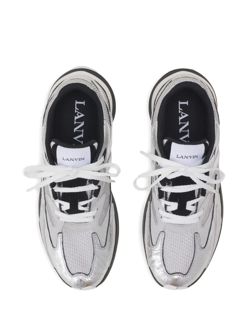 Lanvin Sneakers met metallic vlakken Zilver