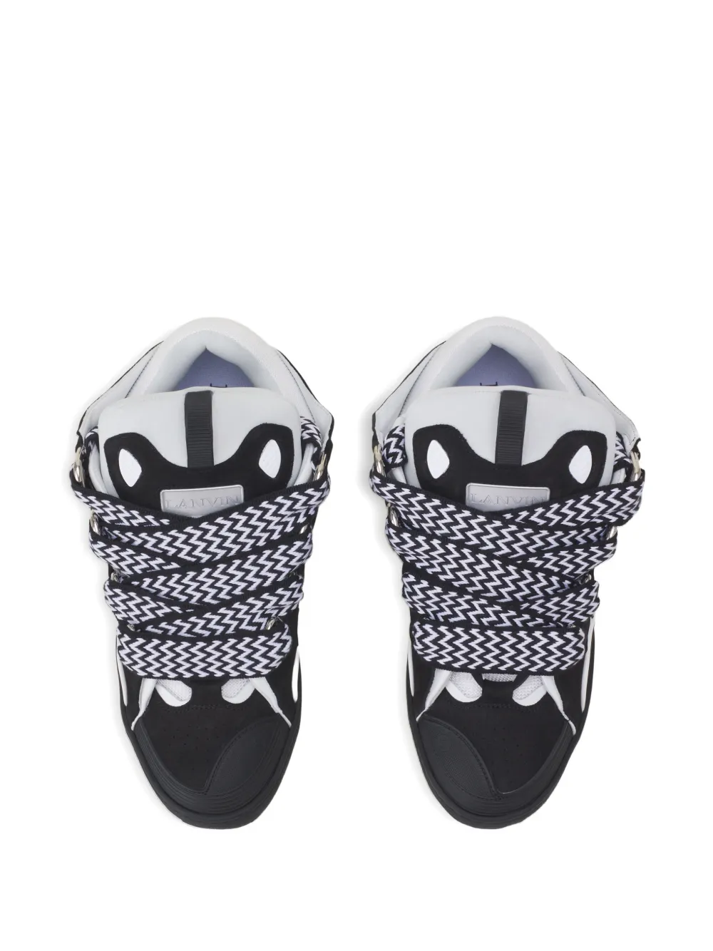 Lanvin Sneakers met zigzag veters Zwart