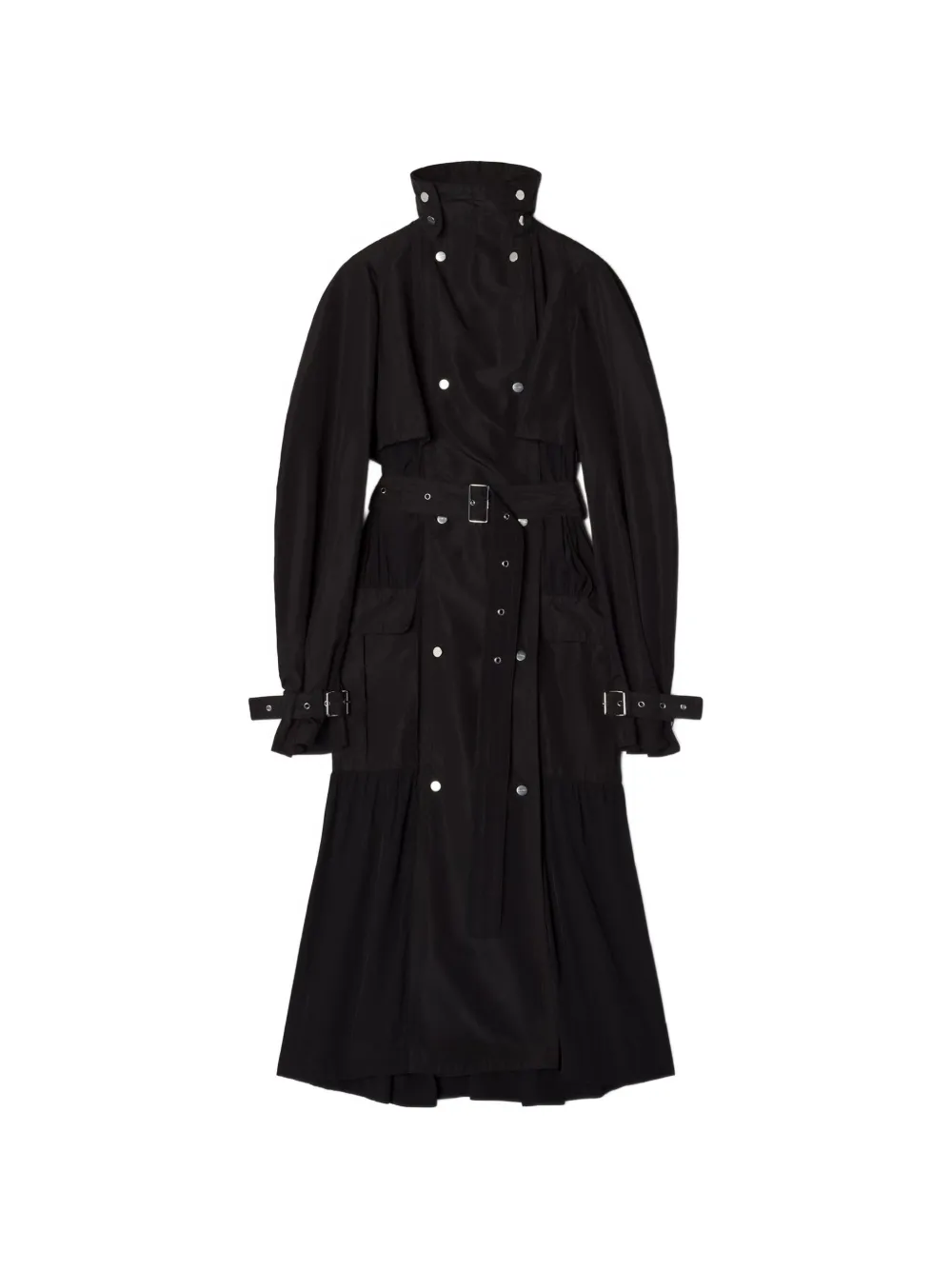 Lanvin Plissierter Mantel mit Gürtel - Schwarz