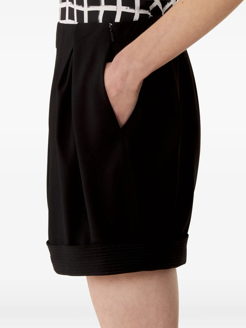 Lanvin Geplooide shorts met rits Zwart