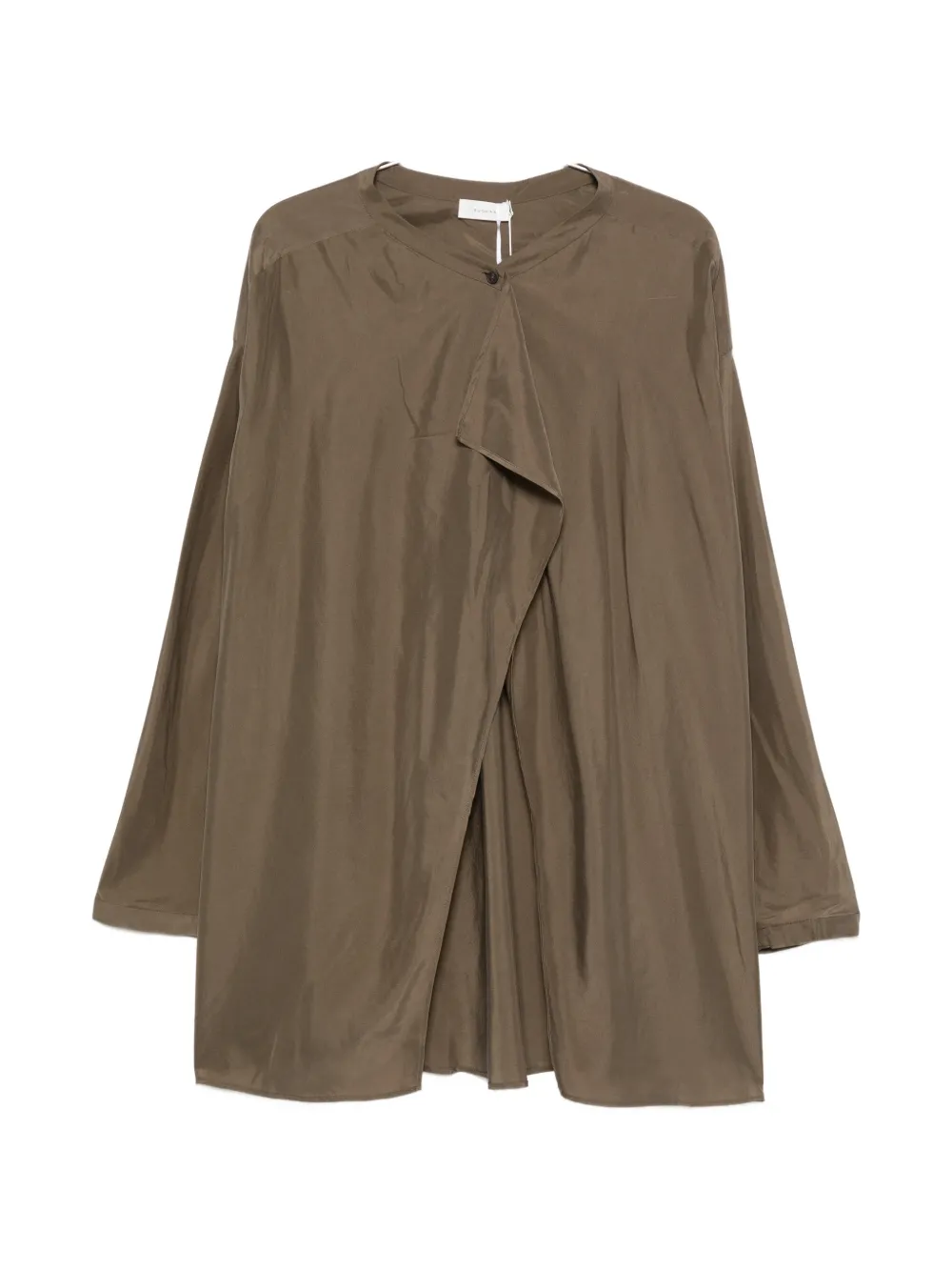 RUOHAN Noro collarless drape shirt - Verde