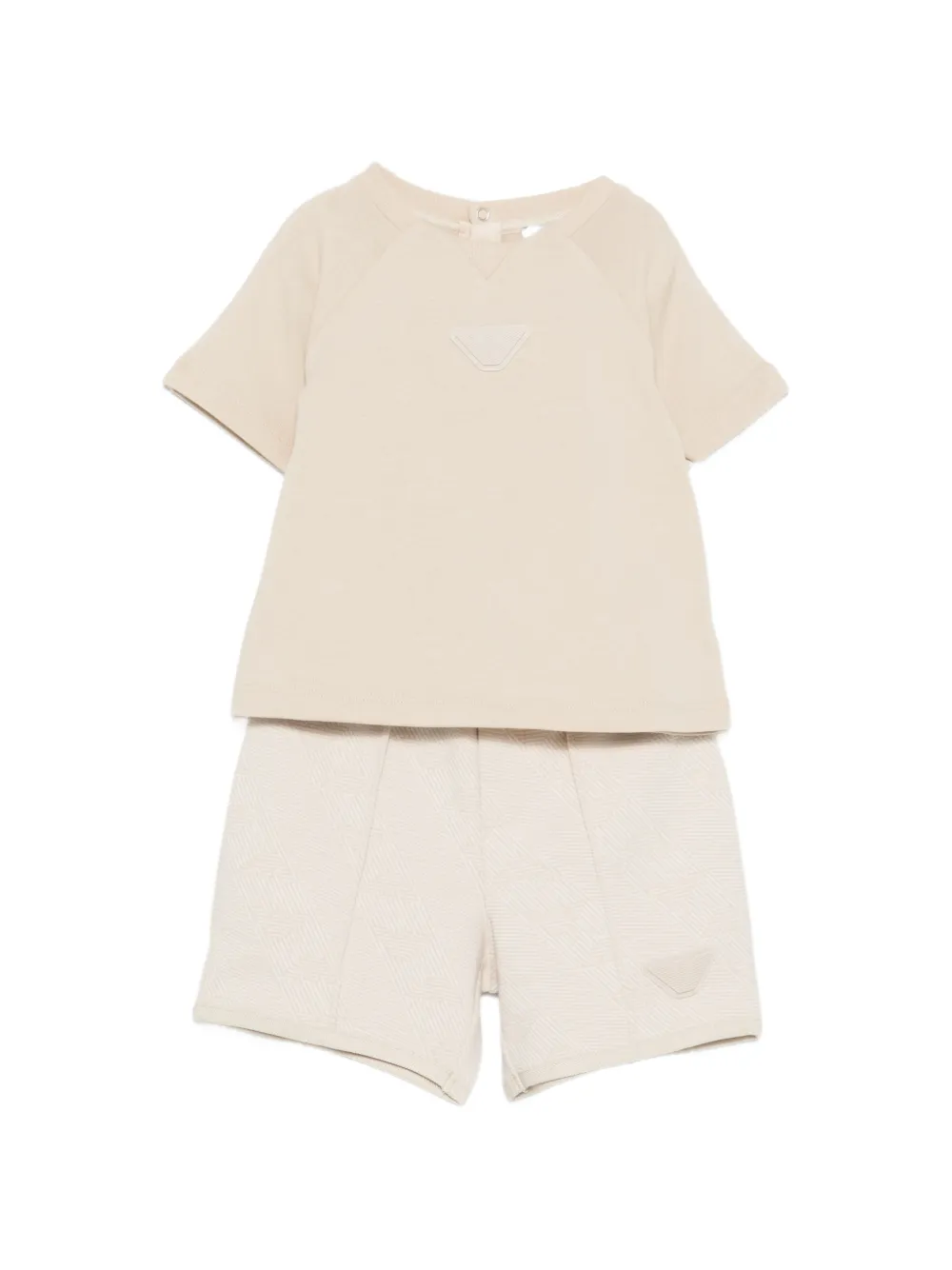 Emporio Armani Kids logo babygrow set - Toni neutri