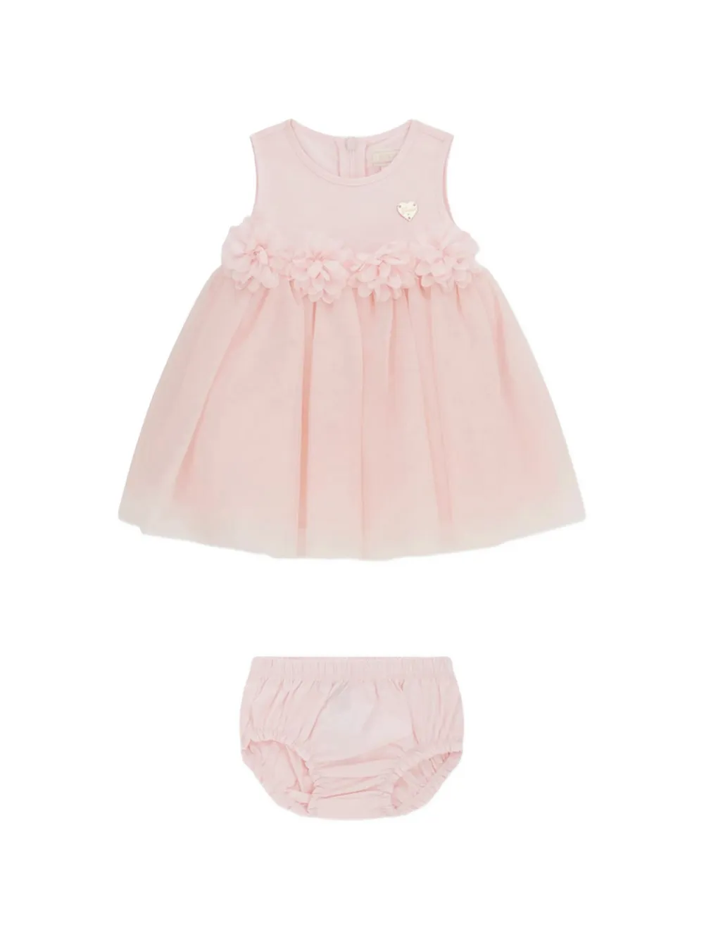guess kids floral-appliqué dress - Pink