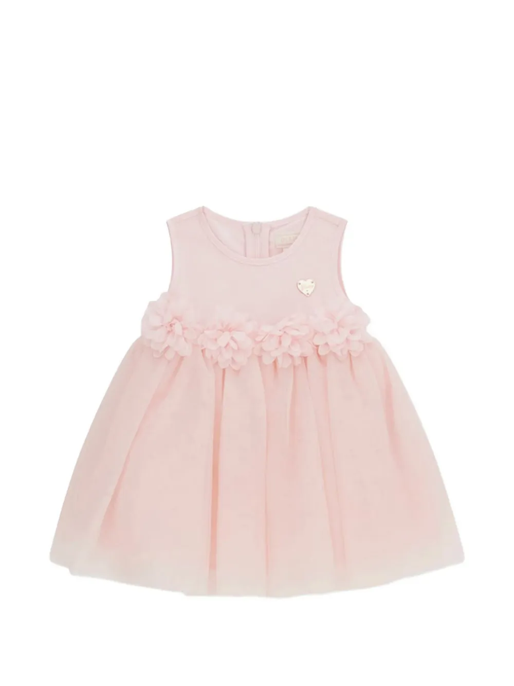 Guess Kids Vestido Con Apliques Florales - Rosa 