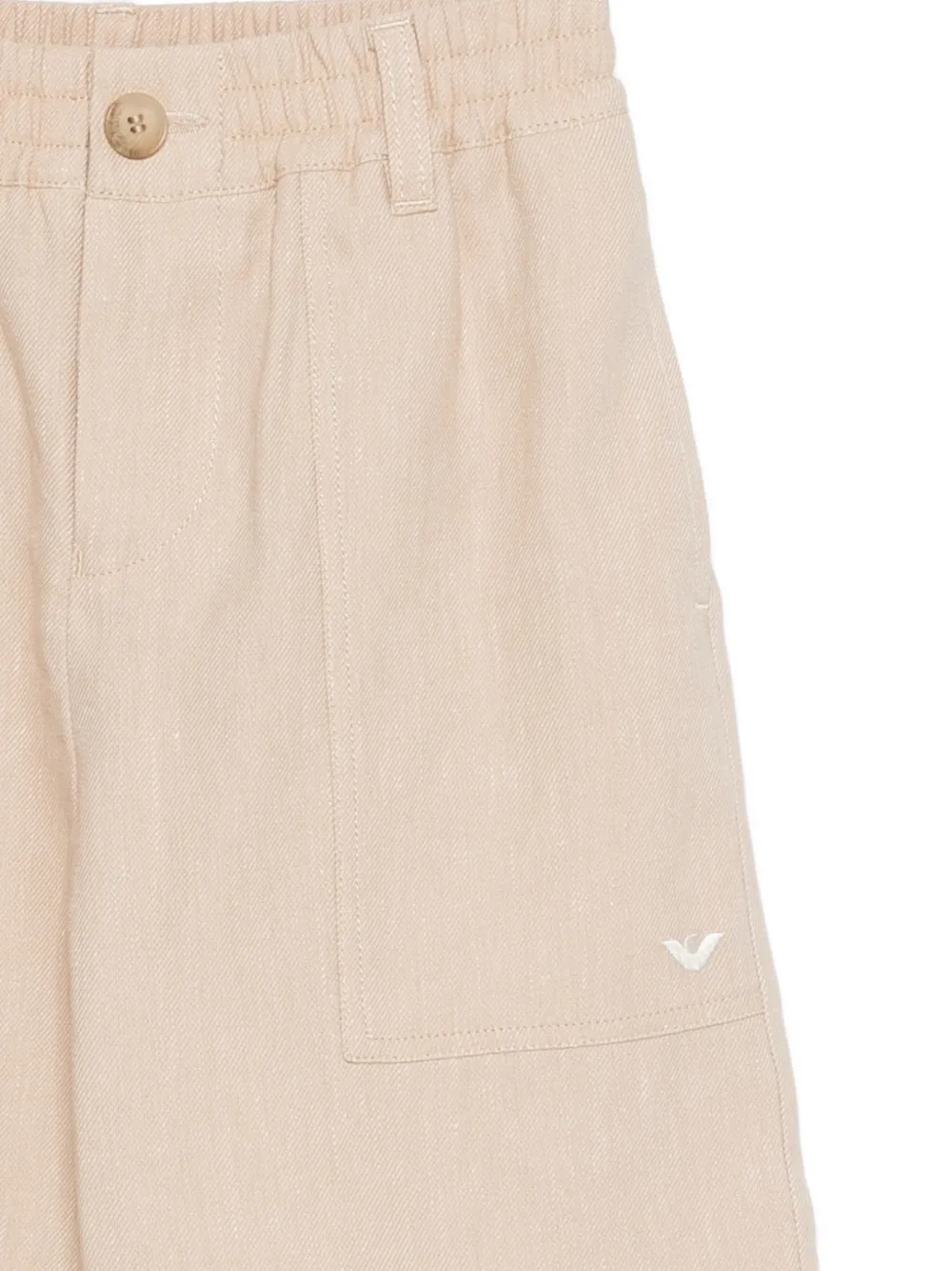 Emporio Armani Kids Shorts met geborduurd logo Beige