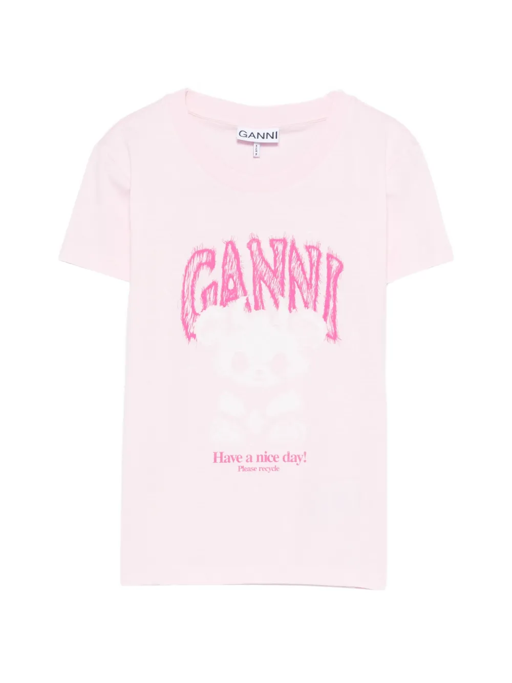 GANNI graphic-print T-shirt - Rosa