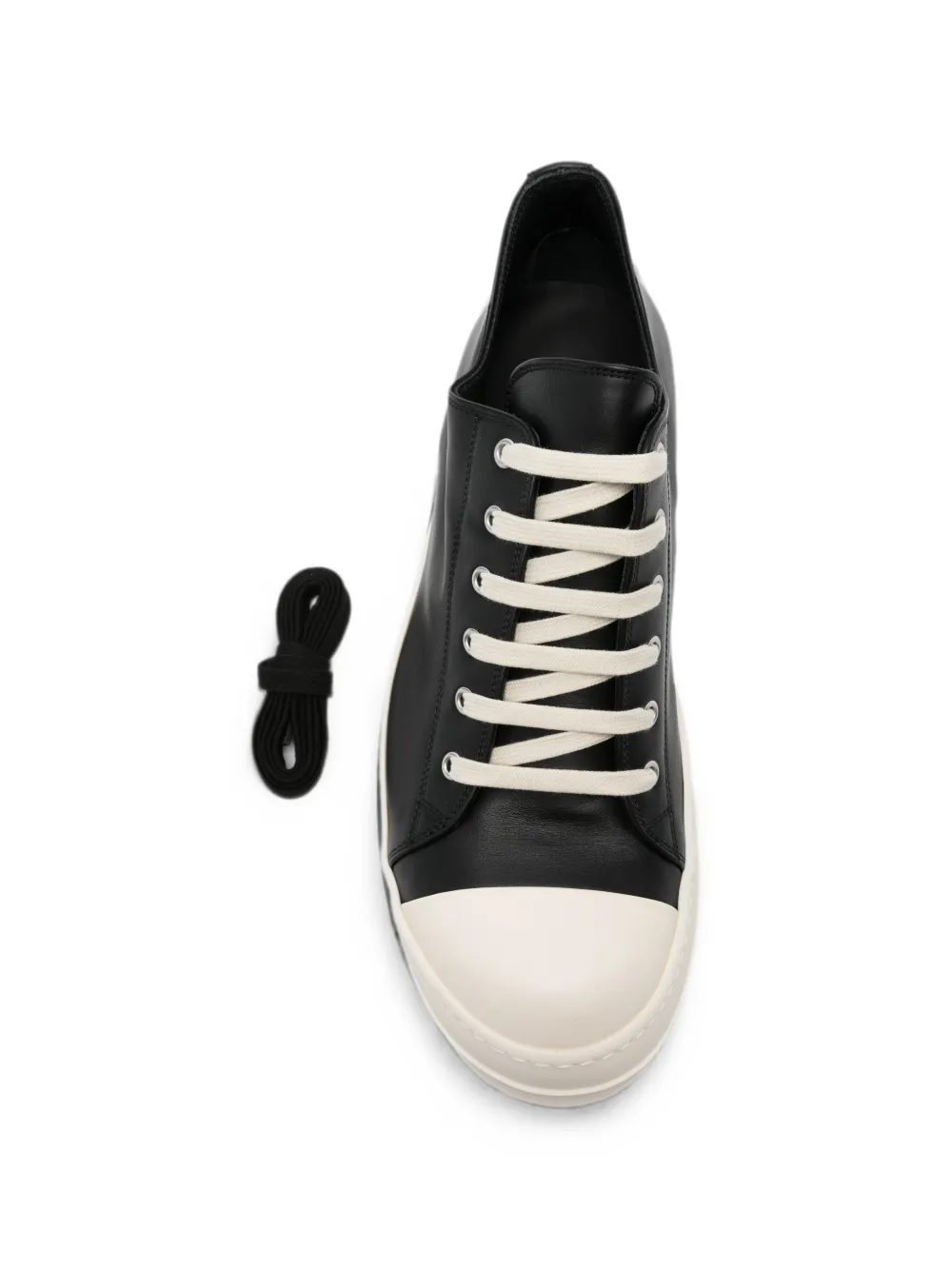 Rick Owens lace-up leather sneakers Zwart