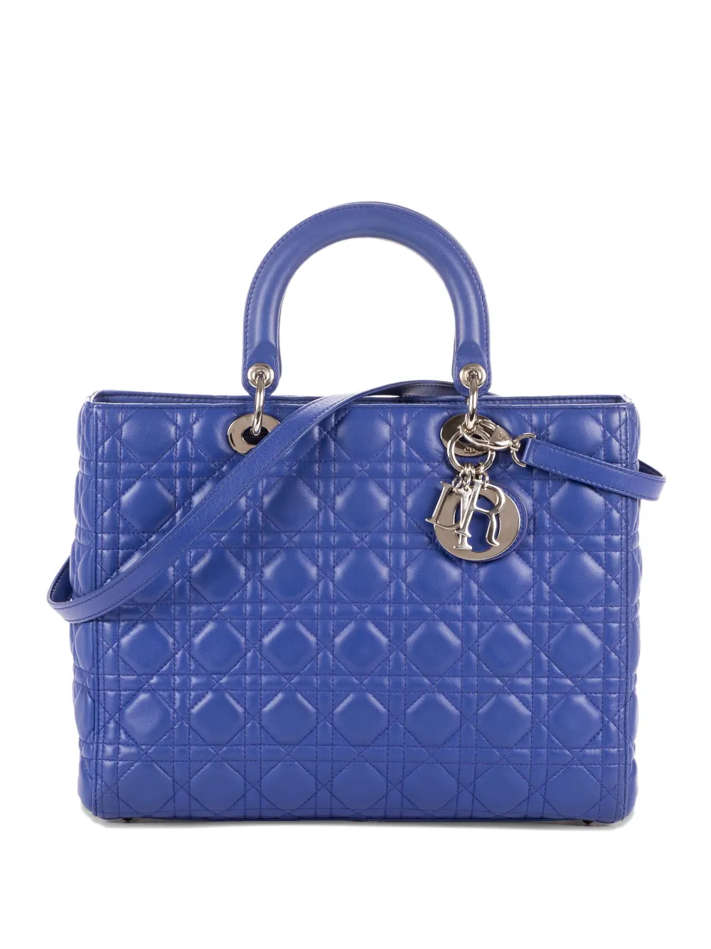 Christian Dior Pre-Owned large Lady Dior quilted tote bag - Blu