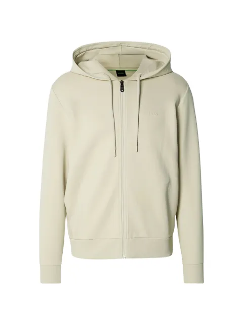BOSS logo-detail zip-up hoodie 