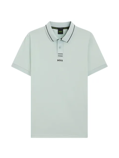 BOSS striped-trim polo shirt