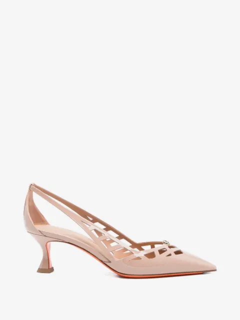 Santoni cut-out pointed-toe pumps
