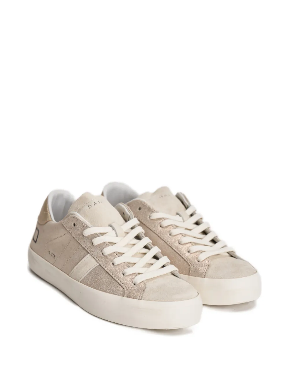 D.A.T.E. Hill Low sneakers met glittervlak Beige