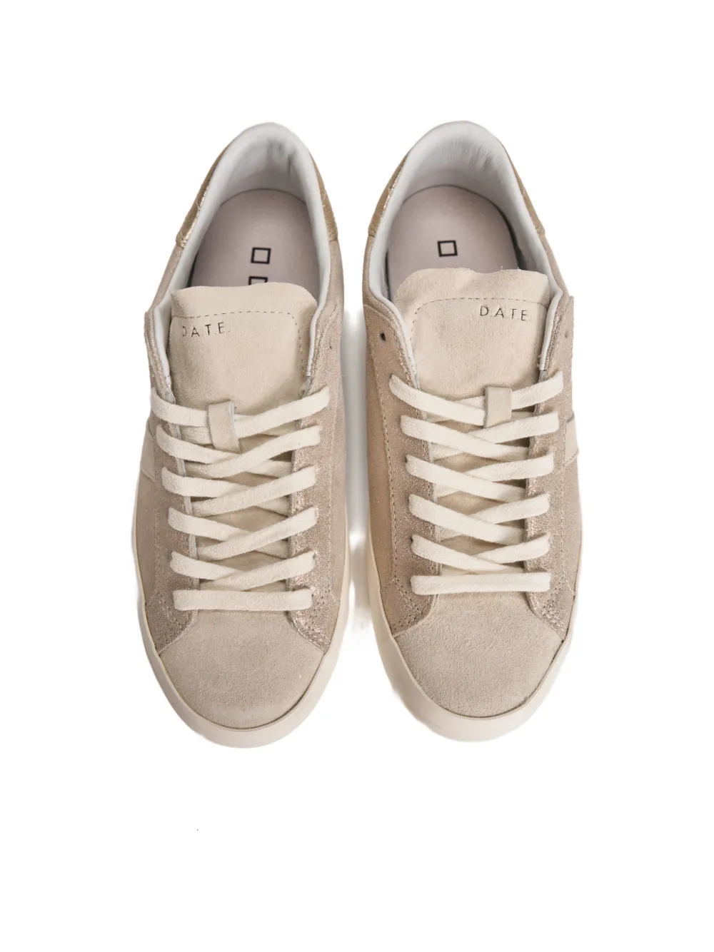 D.A.T.E. Hill Low sneakers met glittervlak Beige