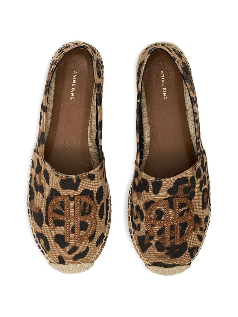 ANINE BING Paloma espadrilles met luipaardprint Beige
