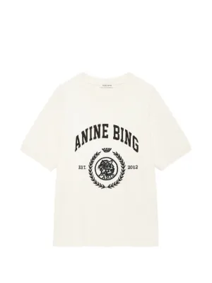ANINE BING Walker leopard-print Logo T-shirt | White | FARFETCH