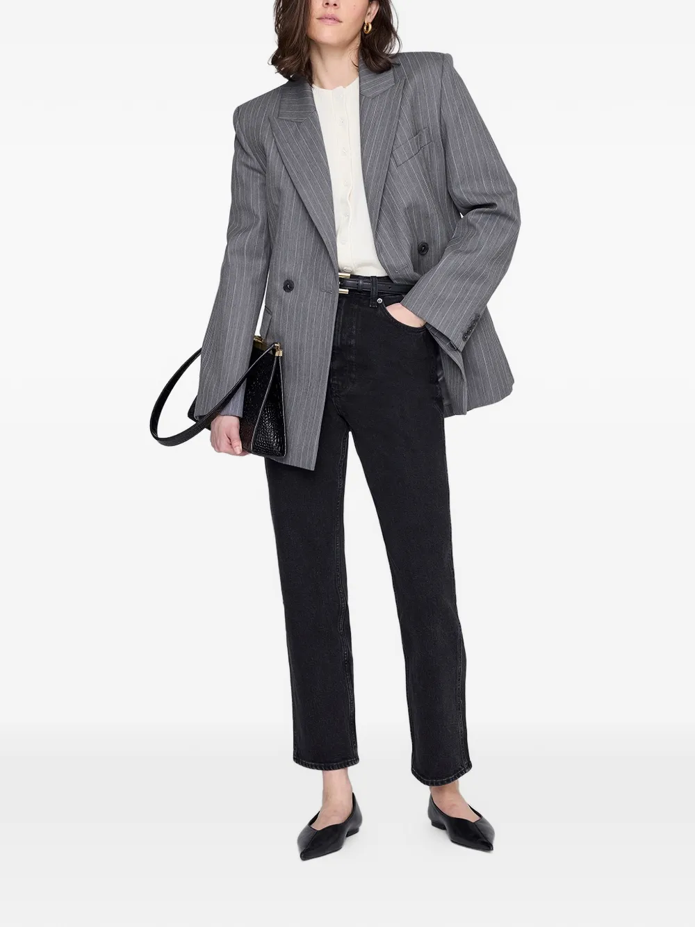ANINE BING Gracie vest met pofmouwen Beige