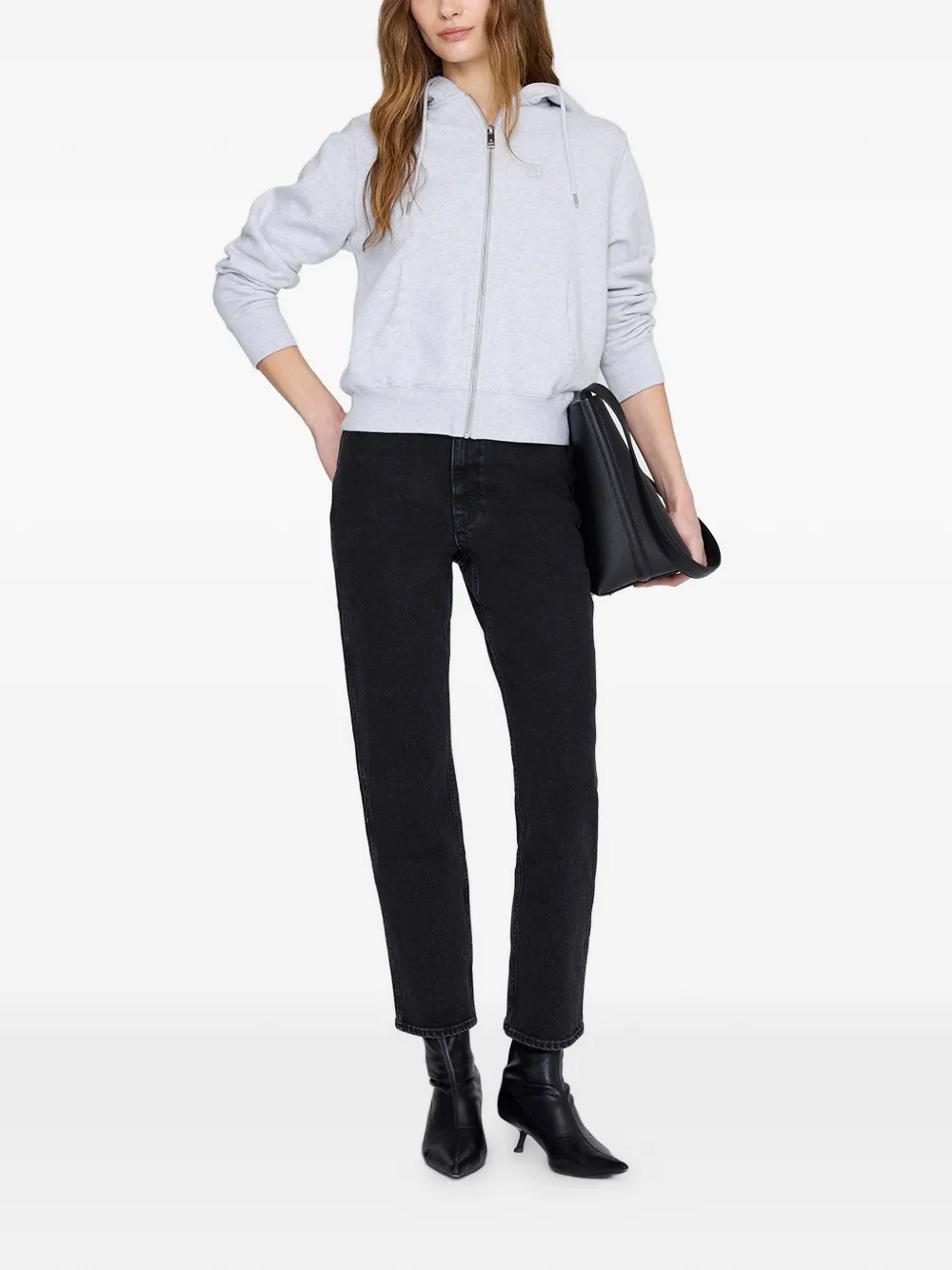 ANINE BING Casper hoodie met rits Grijs