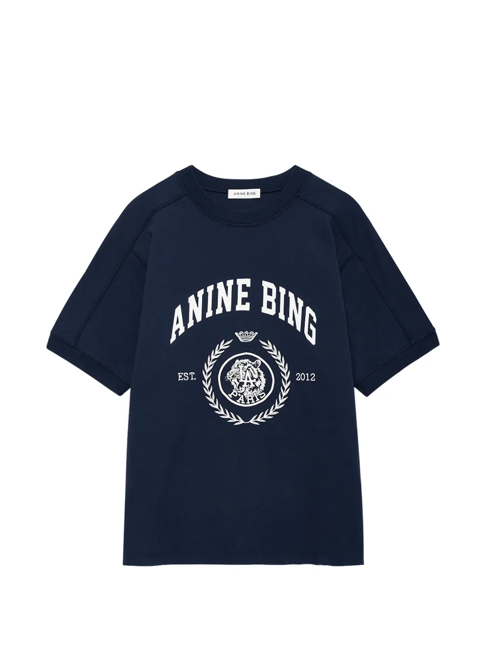 ANINE BING logo-print T-shirt - Blu