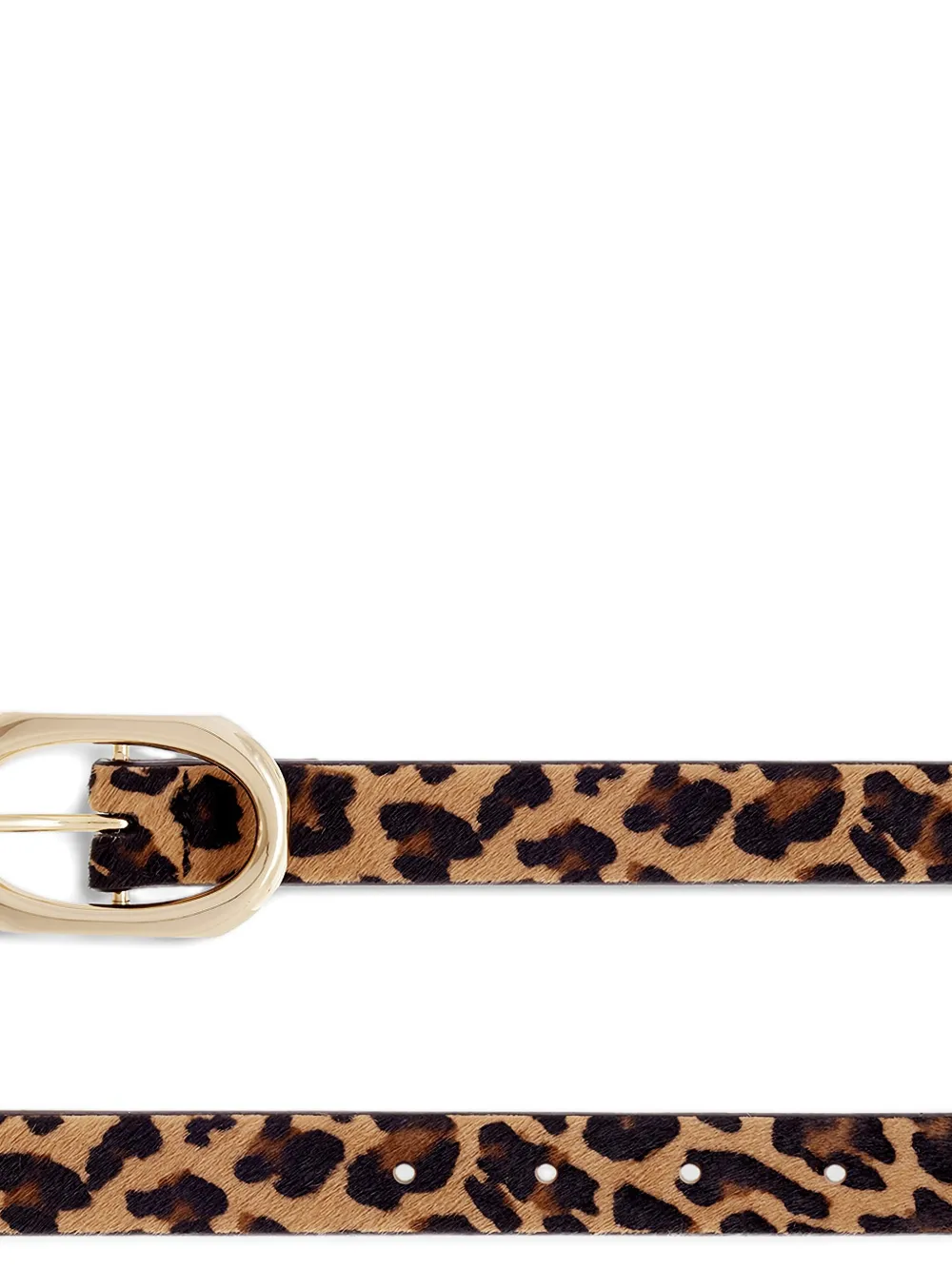  Anine Bing Oval Buckle Leopard Print Belt - Neutrals 