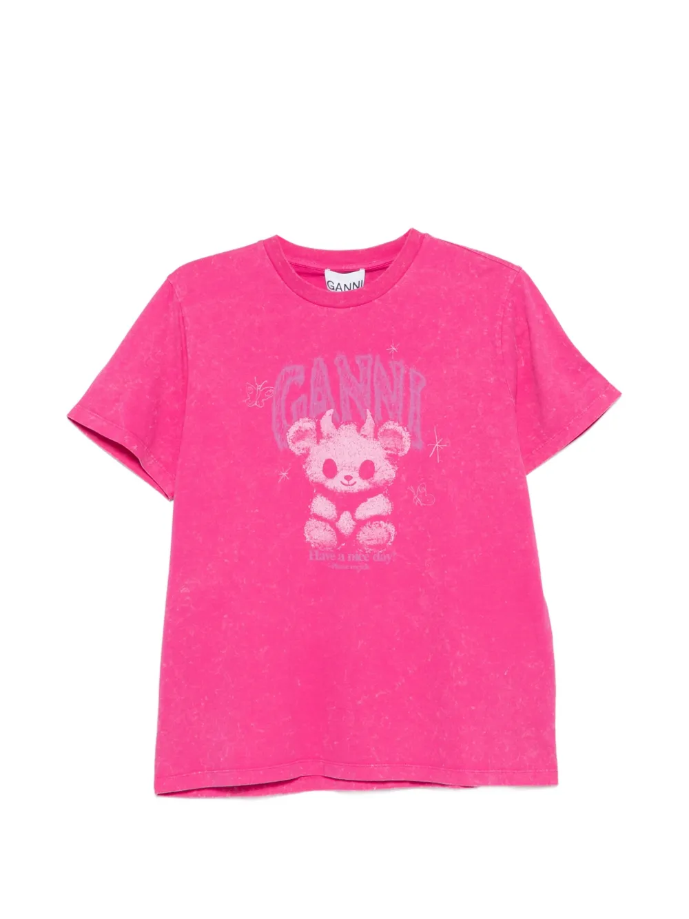 GANNI graphic T-shirt - Rosa