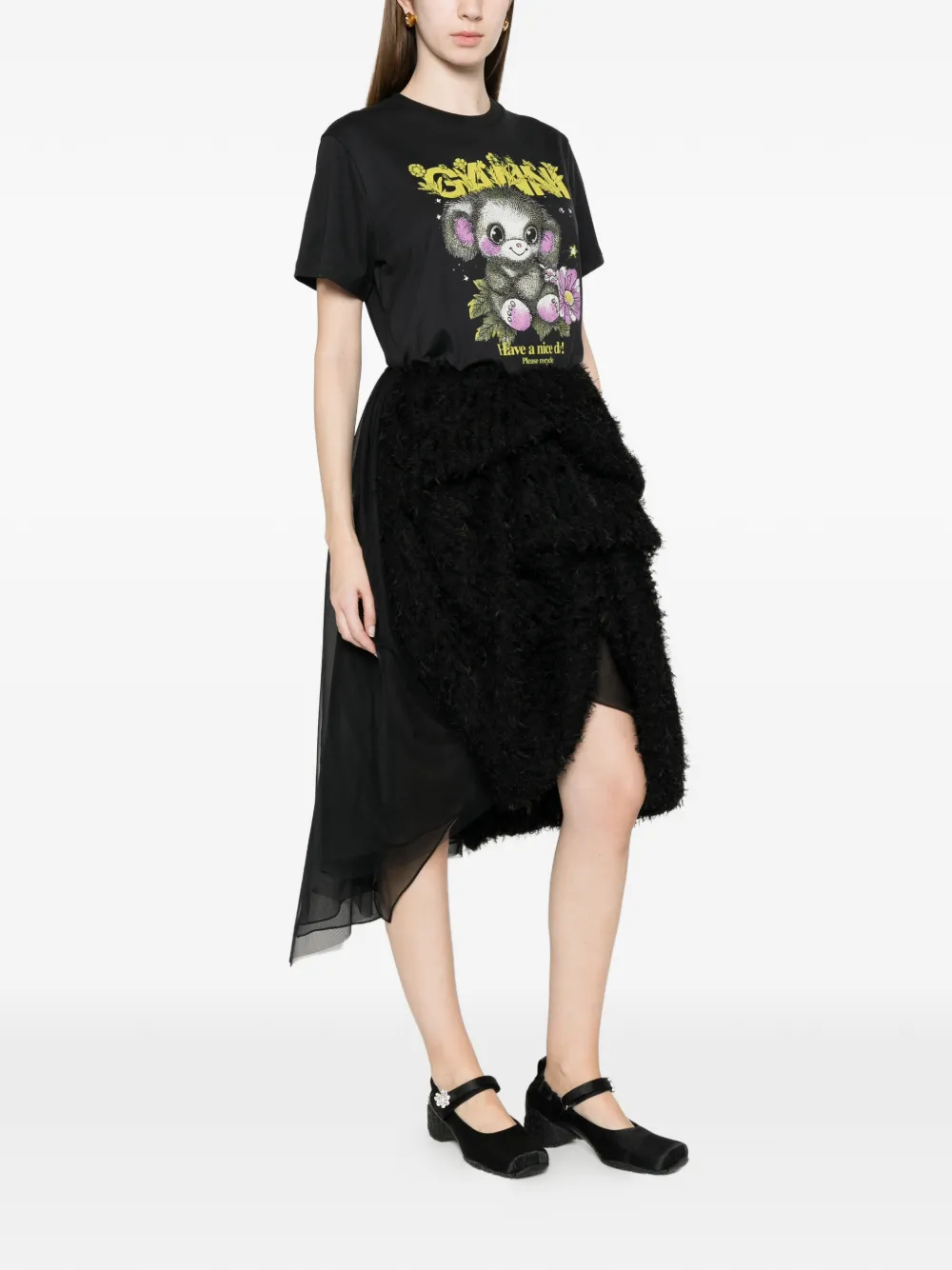GANNI T-shirt met print Zwart
