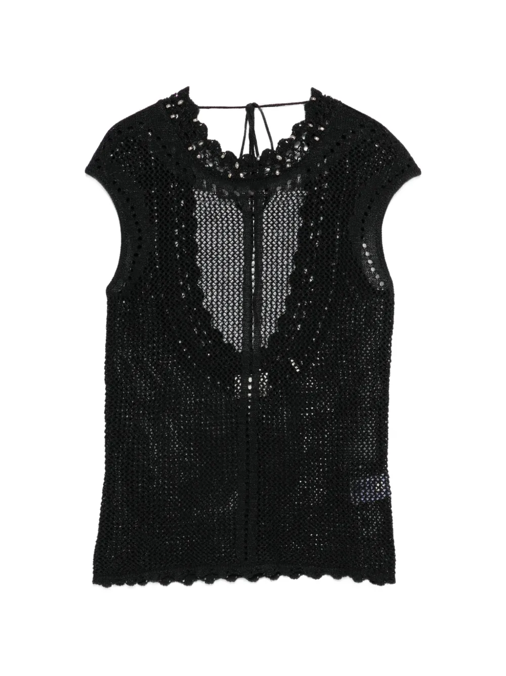 ISABEL MARANT scalloped openwork top - Schwarz