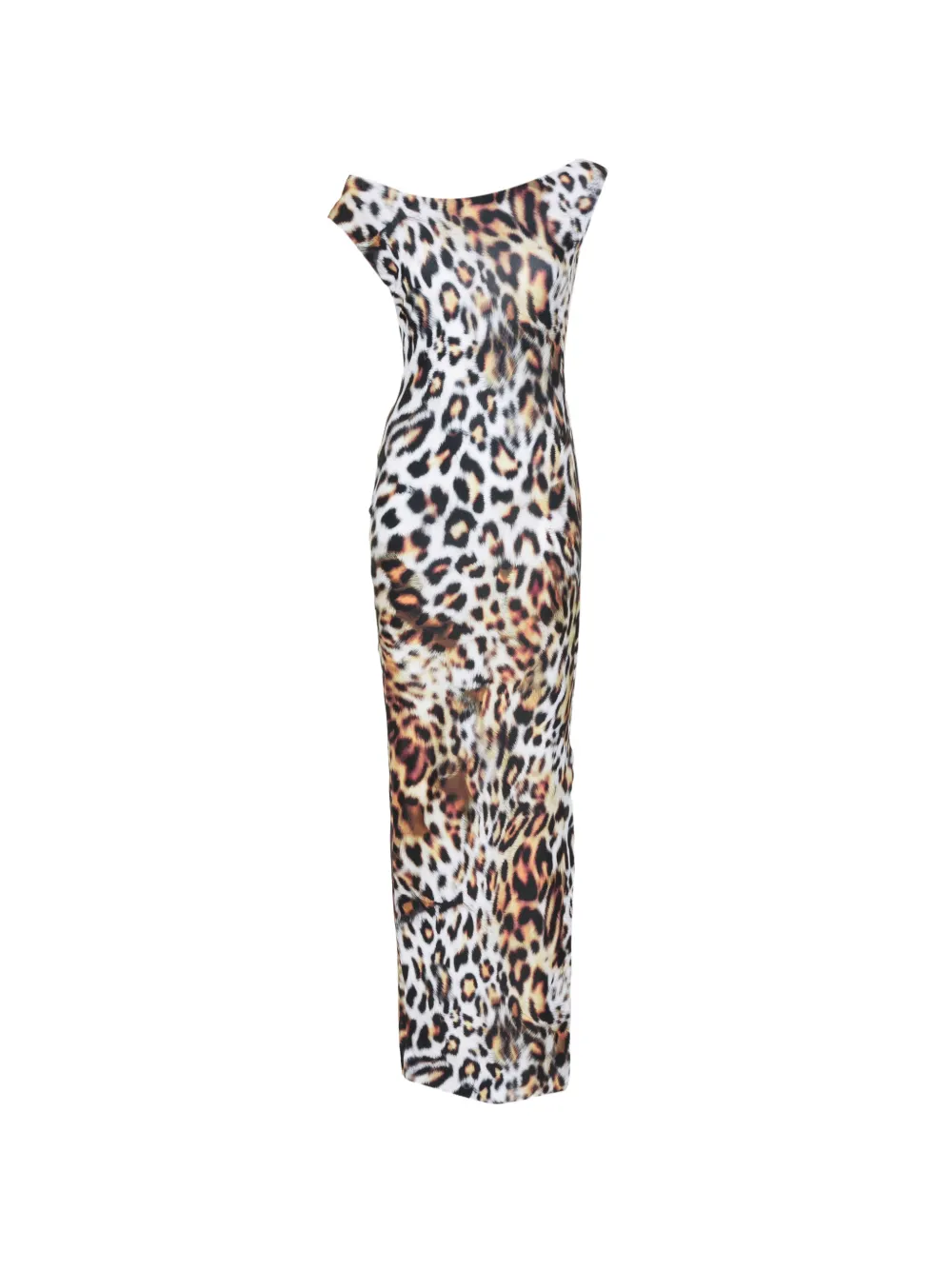 Norma Kamali sleeveless animal-print maxi dress - Marrone