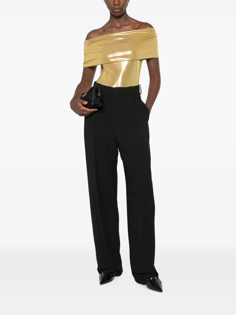 Norma Kamali Off-shoulder body Goud