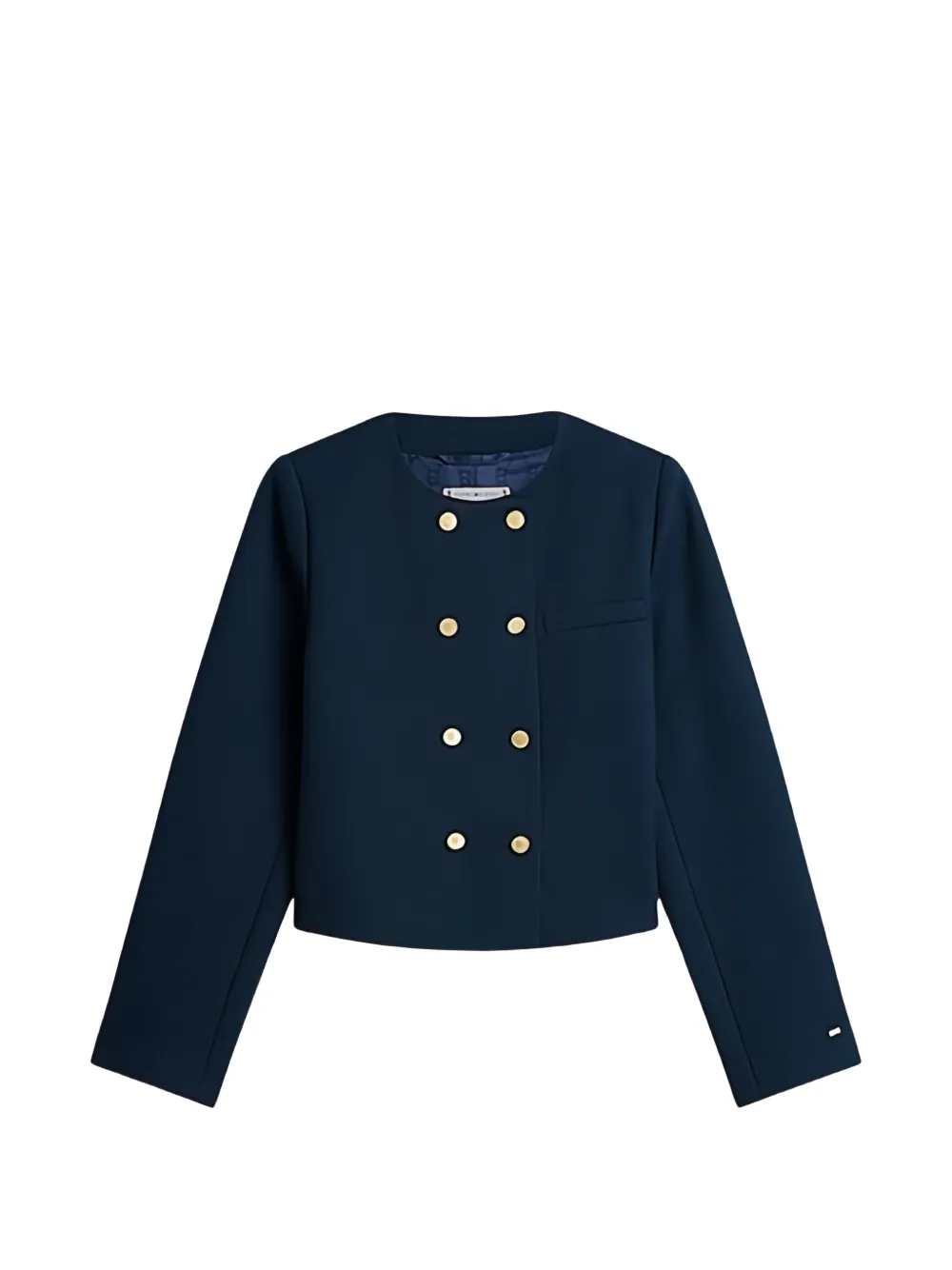Tommy Hilfiger round-neck cropped jacket - Blu