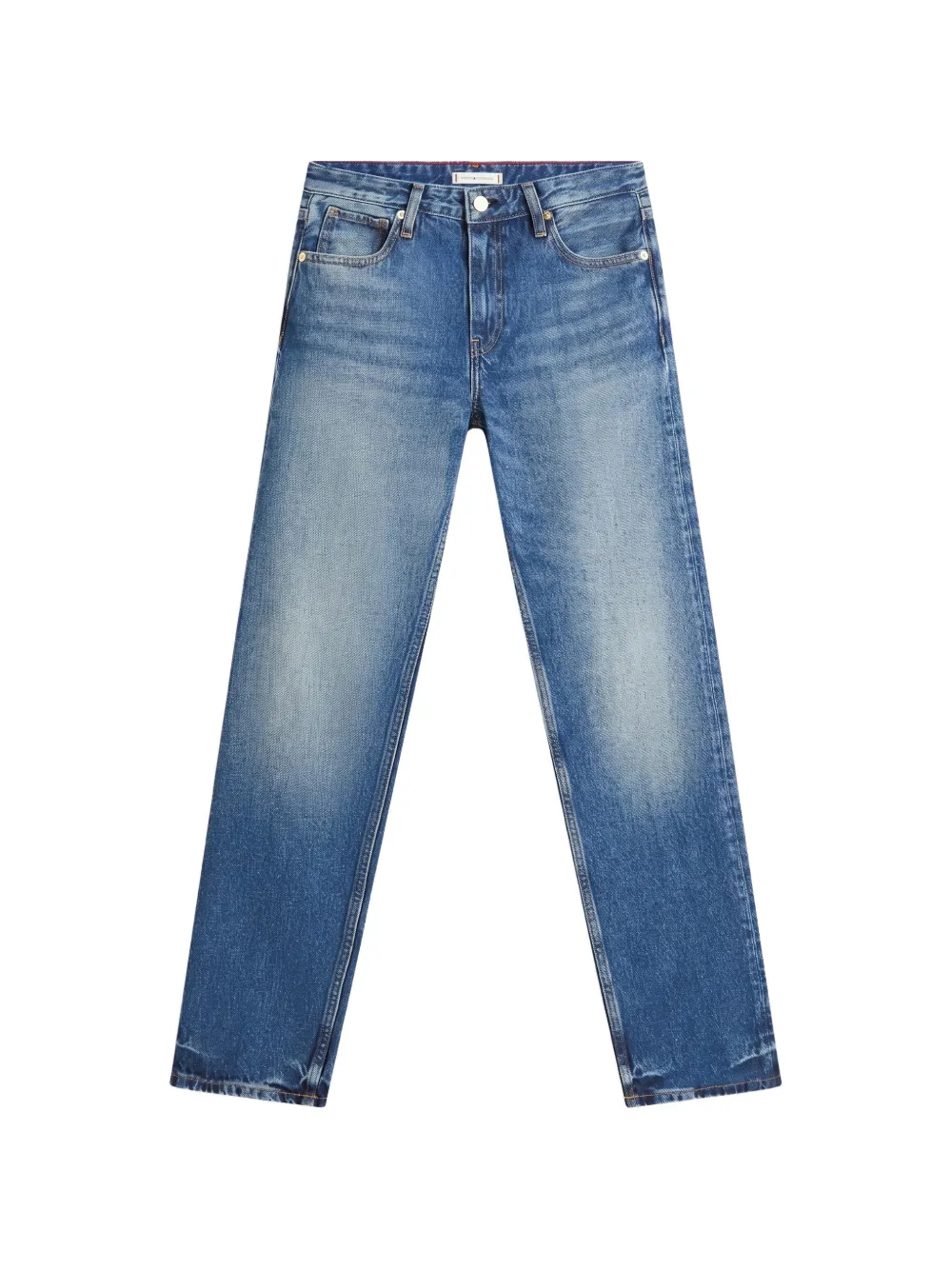Tommy Hilfiger Halbhohe Straight-Leg-Jeans - Blau