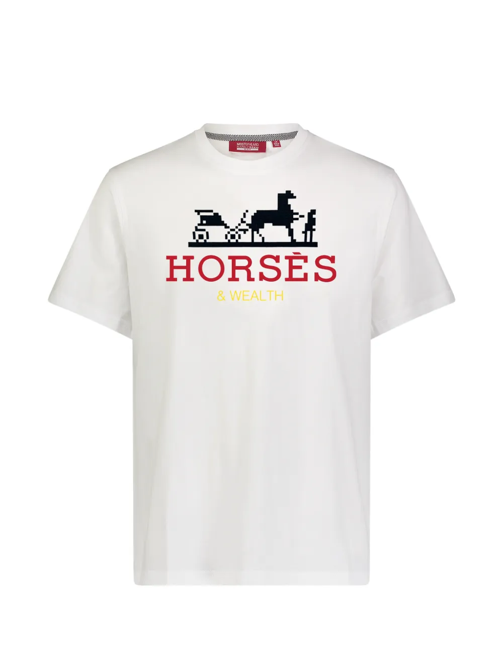 Mostly Heard Rarely Seen 8-Bit horses graphic T-shirt - Bianco