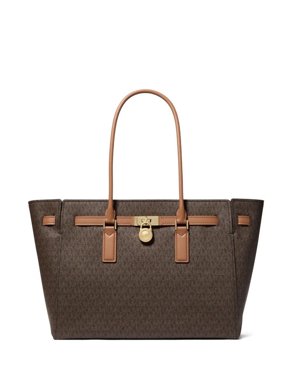 Michael Michael Kors Large Hamilton Moderne Logo Tote Bag In Brown